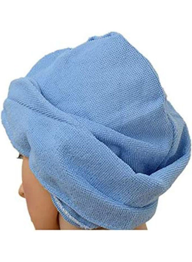 نيبمينينت Bathroom Super Absorbent Quick-Drying Microfiber Bath Towel Hair Dry Cap Salon Blue - Image 2