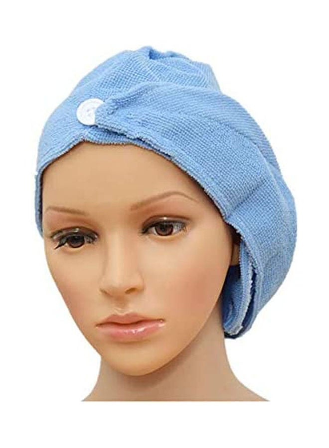 نيبمينينت Bathroom Super Absorbent Quick-Drying Microfiber Bath Towel Hair Dry Cap Salon Blue - Image 1