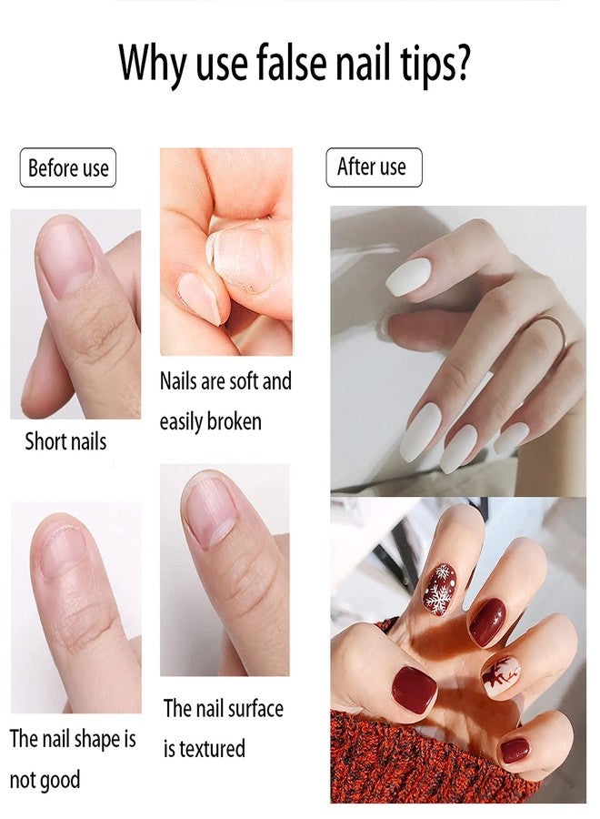 Ohlove 500Pcs Medium Square Nail Tips Full Cover Acrylic False Nails with Case for DIY Nail Art, 10 Sizes (Natural) - Image 3