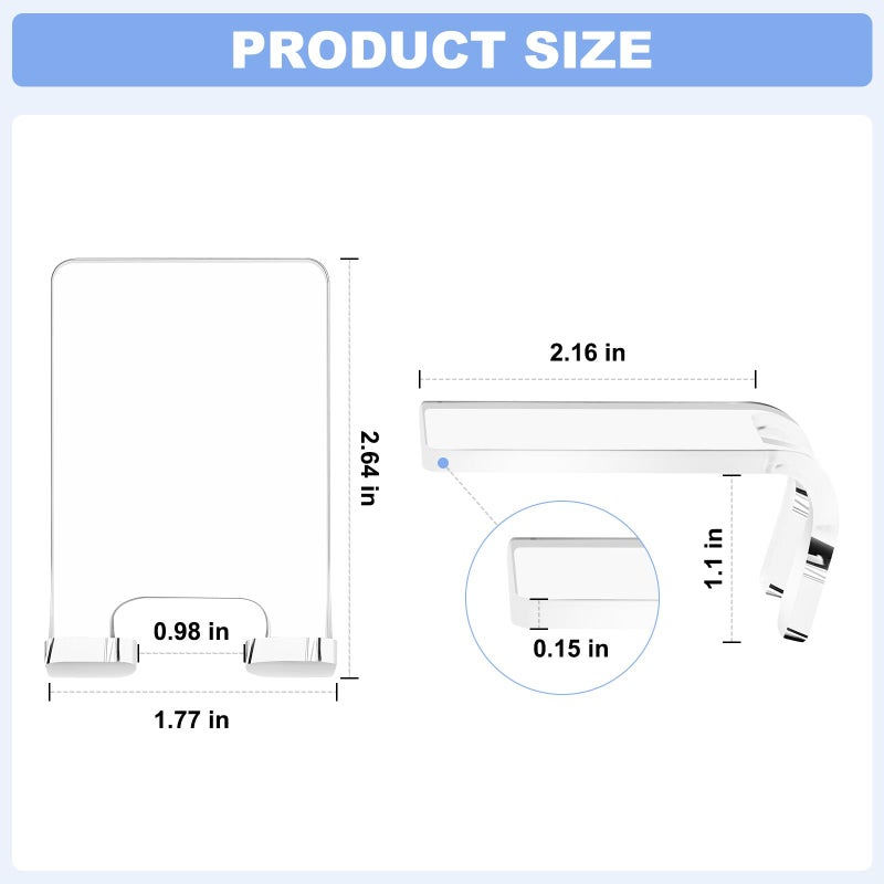 VIS'V Adhesive Razor Holder, Wall Mount Shower Razor Hooks for His and Hers, Acrylic, Waterproof, Clear, 2 Pcs - Image 5