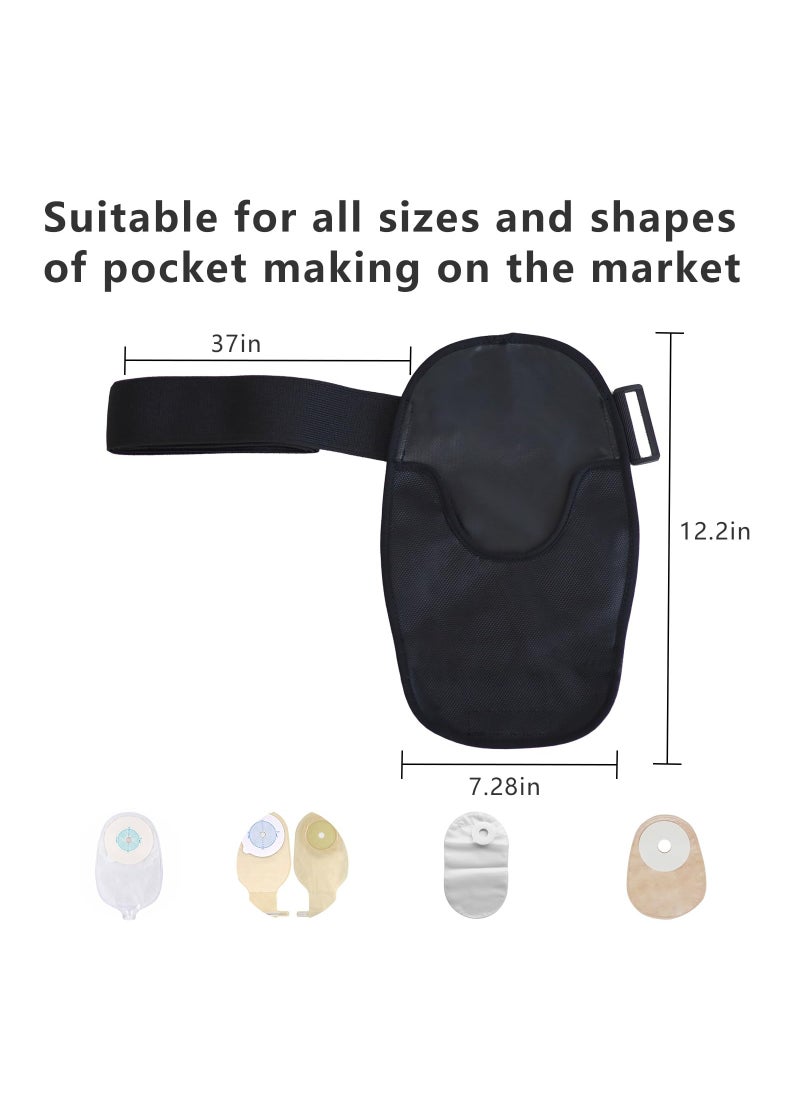 KASTWAVE 2PCS Waterproof Ostomy Bag Covers Adjustable Universal Stoma Pouch Cover for ileostomy Ostomy Supplies for Women Men (Two)  - Image 2