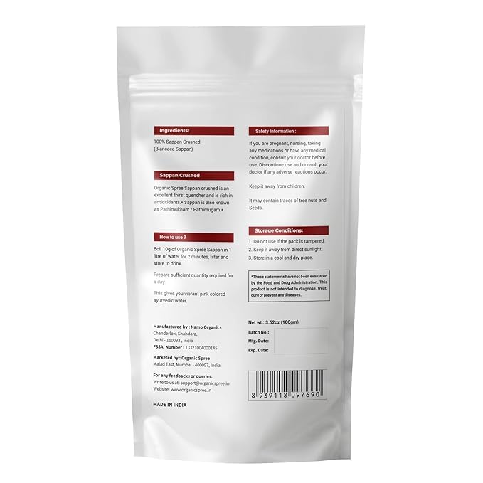 Organic Spree Sappan Wood Crushed 100g – Biancaea Sappan – Rich in Antioxidants & Natural Cooling Support* - Image 2