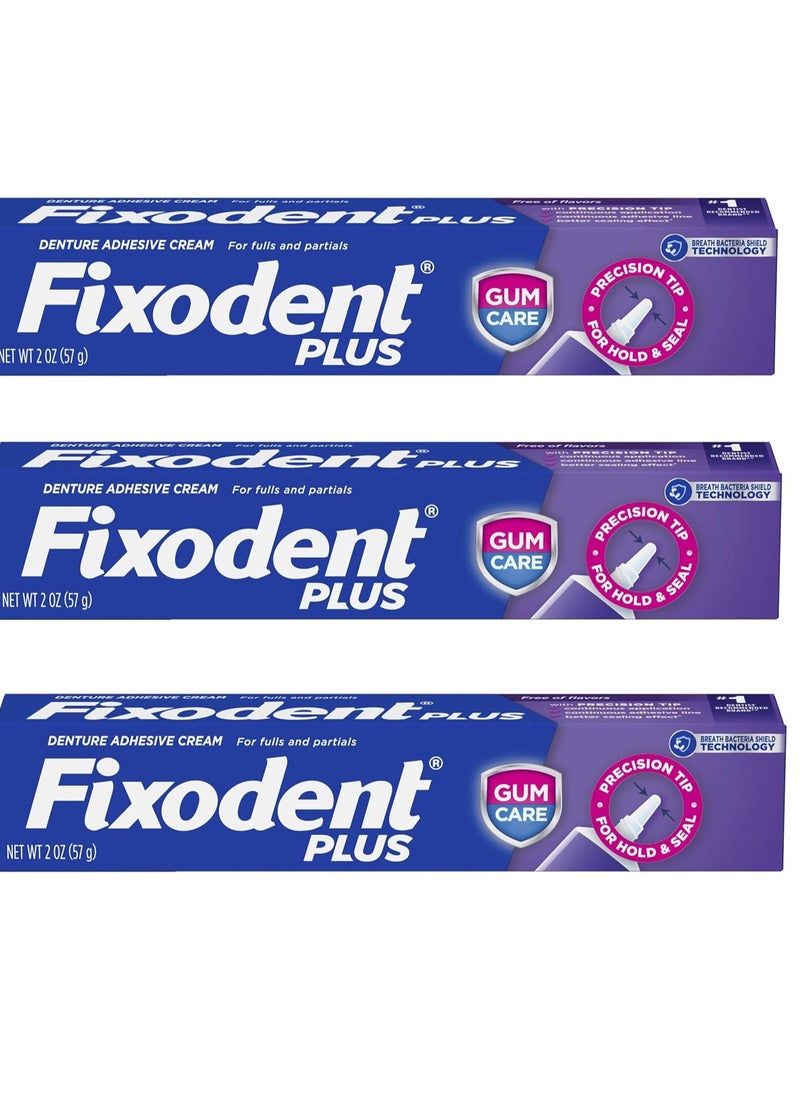 Fixodent - Fixodent Plus Denture Adhesive Cream 2 oz (Pack of 3) - Image 1