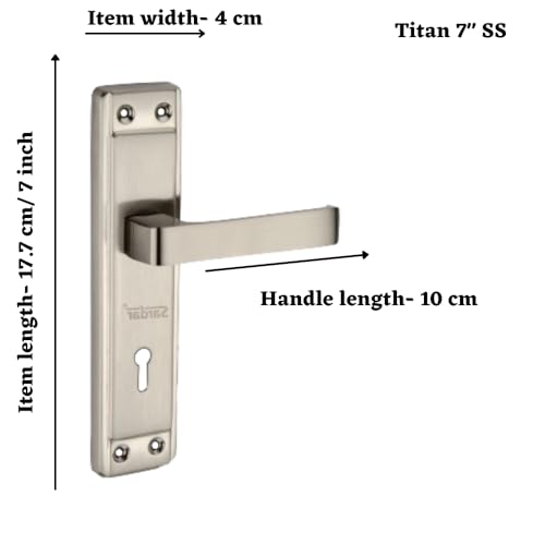 SARDAR Titan 7 Inch Iron Handle Set|2 Keys | 6 Lever Single Turn Lock Set| Handle Set for Door, Bathroom, Bedroom, Living Room| (SS) - Image 2