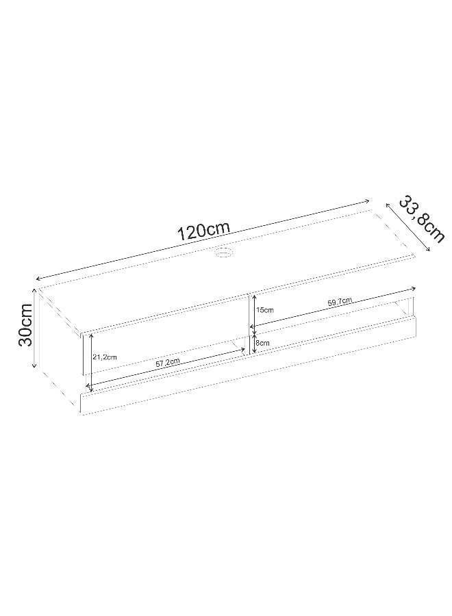 Mourah Home MOON TV UNIT 120 - WHITE - Image 2