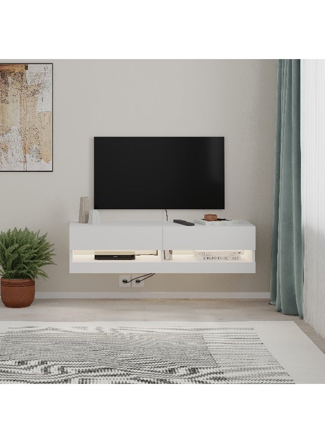 Mourah Home MOON TV UNIT 120 - WHITE - Image 1