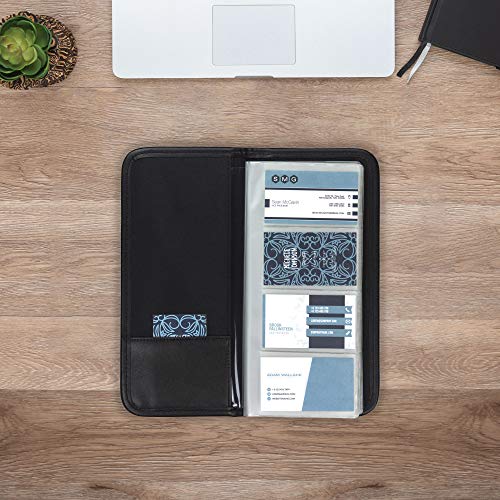 Samsill Professional Business Card Organizer with Padded Cover, Card Holder for 160 Cards, Black - Image 5