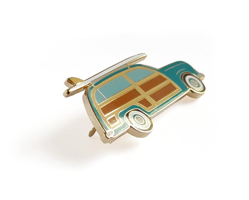 Pinsanity Woodie Surf Wagon Enamel Lapel Pin - Image 2