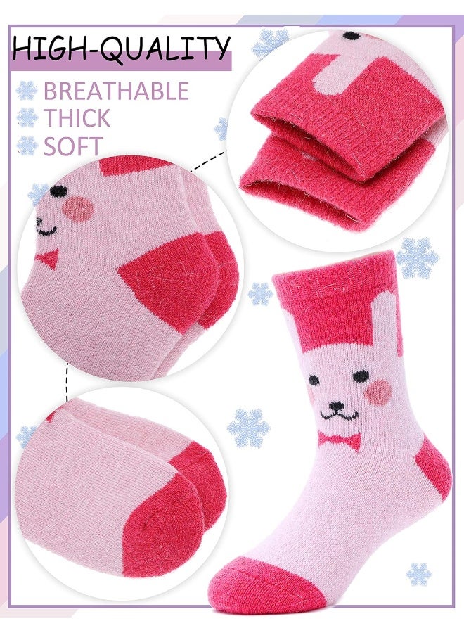 PROETRADE ProEtrade Wool Socks for Kids Toddlers Girls Boys Warm Thick Walking Winter Thermal Crew Heavy Boot Cosy Gift Hiking Socks 6 Pack, Mix Animal, 8-12 Years - Image 3