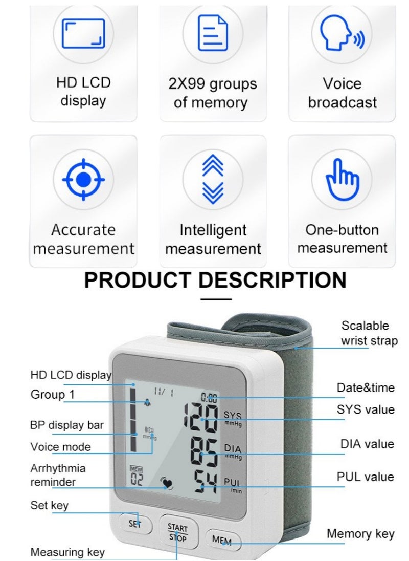 Healife - Blood pressure monitor, upper arm pressure gauge, can be linked to mobile phones, large LCD screen, fully automatic and accurate readings, adjustable blood pressure cuff, upper arm blood pressure machine, voice prompts, arrhythmia detection, clear display - Image 1