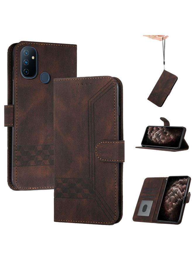 اس-توب جراب هاتف جلدي قابل للطي بملمس مكعب لهاتف OnePlus Nord N10 5G - Image 1