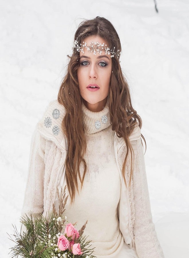 Prasacco 12 Pcs Crystal Rhinestone Flower Brooch Pins Set, Silver Brooch Pins for Women Alloy Wedding Bouquet Brooches for Women Fashion Crafts Embellishment Bridal Wedding Bouquet Kit - Image 5