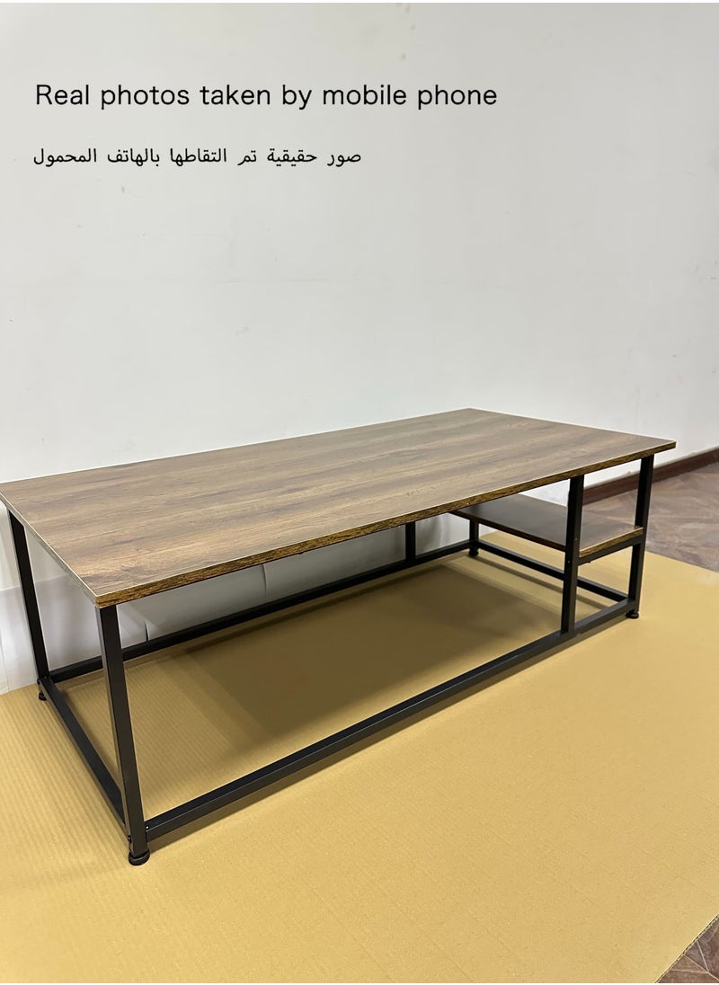 AGD - Coffee table simple European style double layer MDF engineering board home sofa coffee table for living room - Image 1