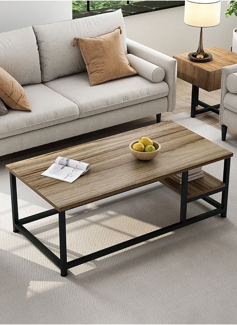 AGD - Coffee table simple European style double layer MDF engineering board home sofa coffee table for living room - Image 1