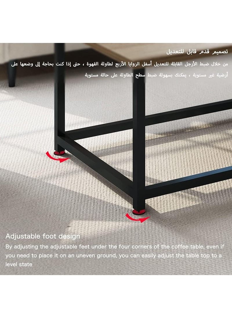 AGD - Coffee table simple European style double layer MDF engineering board home sofa coffee table for living room - Image 1