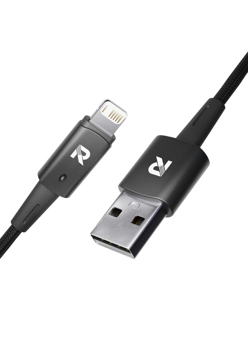 RAFFAE USB to Lightning Cable, Supers Fast Charging Braided Cable 2.4A Quick Charge Compatible for iPhone 14/14pro/14pro Max/13/12/11 - Black  - Image 3