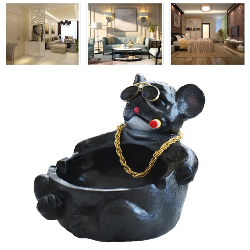 Cartoon Animal Ashtray Household Innovative Decorative Bully Dog Ashtray for Living Room Black - Image 4