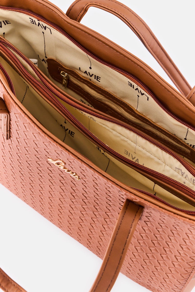 Lavie حقيبة توت بشعار العلامة التجارية للنساء، بني - Image 3