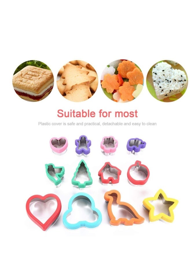 Set Of 12 Cookie Cutter Sandwich Cutters Children Vegetable Shapes Cartoon Biscuit Mould for Pastry Fondant DIY Baking Cookie, Color Random - Image 3
