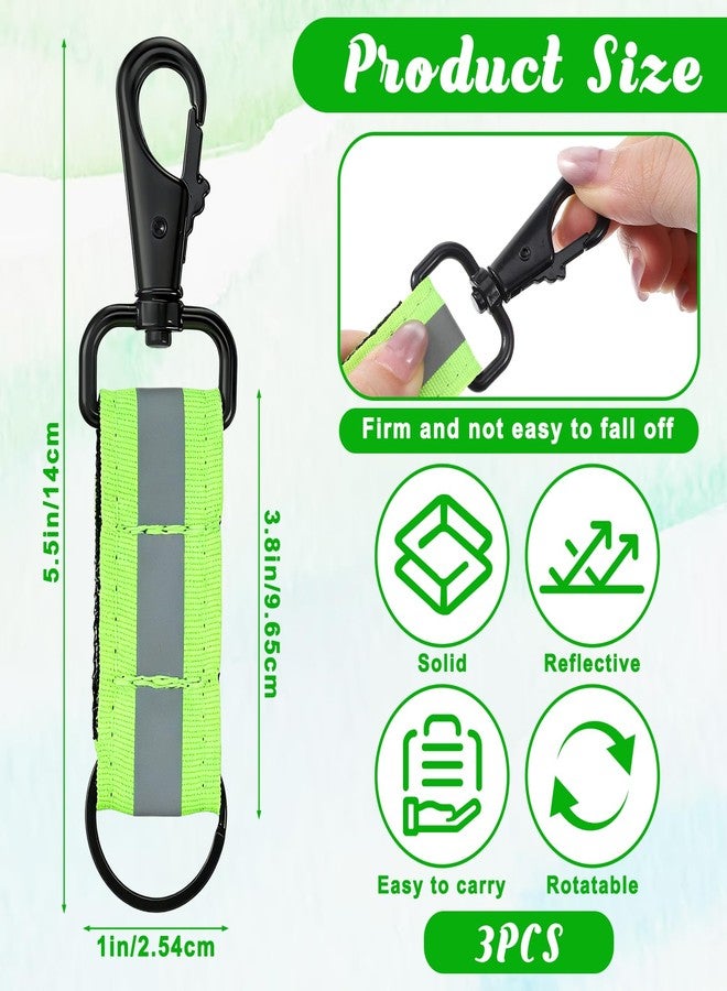Zelphvt 3 Pcs Glow in the Dark Keychain Reflective Glow Keychain Tag Backpack High Visibility Reflector for Dog Collar Cycling Camping Adults Purse - Image 2