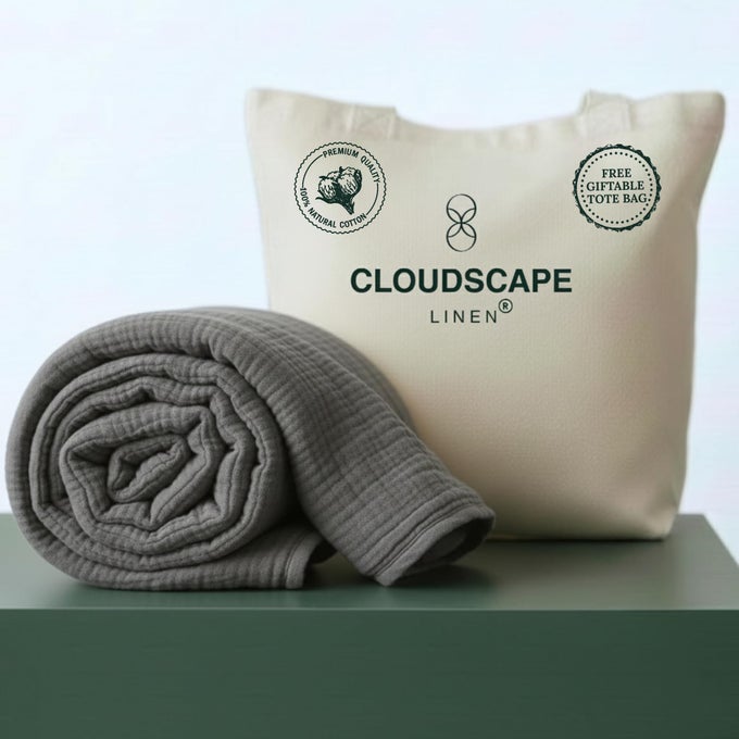LUXURY 100 COTTON MUSLIN THROW BLANKET 4 LAYER EXTRA LARGE 50X70IN PERFECT FOR COUCH SOFA HOME DECOR SOFT COTTON GAUZE TRAVEL BLANKET WINTER COZY THROW ALL SEASON SHARKSKIN