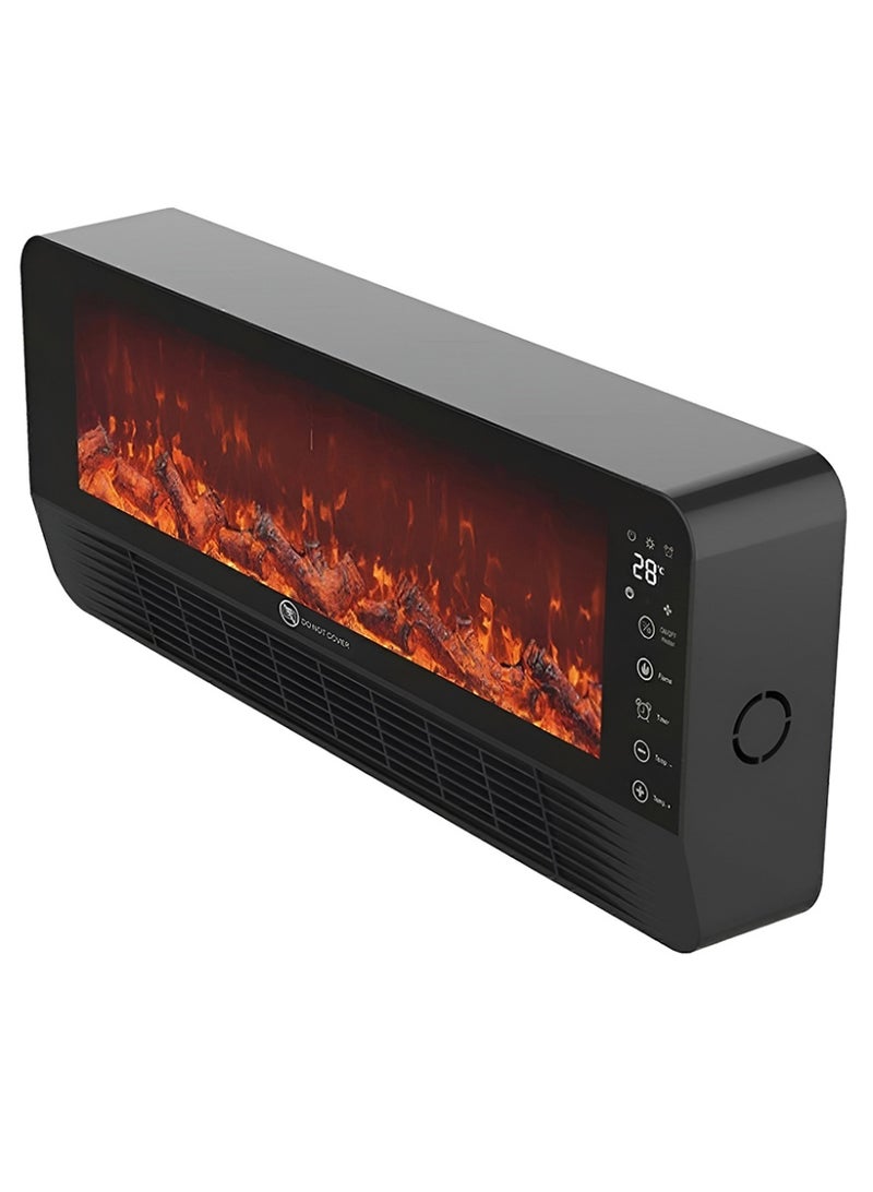توسكانا يو مدفأة ديكور كهربائية 2000 واط مستويين للحرارة تحكم مزدوج باللمس او الريموت، دفاية كهربائية بشاشة LED صغيرة تعرض درجة الحرارة،حماية من الحرارة الزائدة و مؤقت 12 ساعه - Image 2