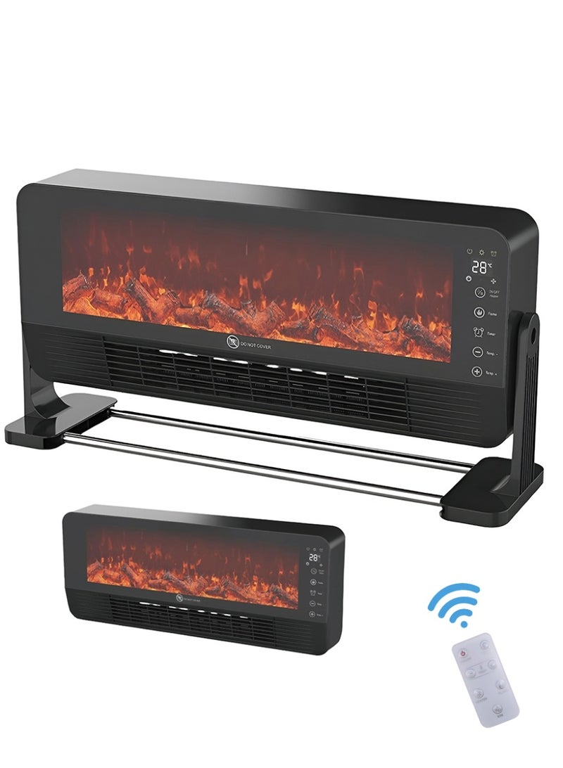 توسكانا يو مدفأة ديكور كهربائية 2000 واط مستويين للحرارة تحكم مزدوج باللمس او الريموت، دفاية كهربائية بشاشة LED صغيرة تعرض درجة الحرارة،حماية من الحرارة الزائدة و مؤقت 12 ساعه - Image 1