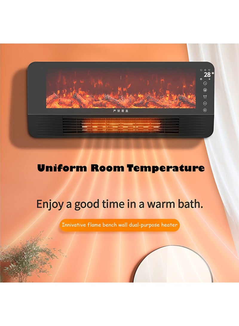 توسكانا يو مدفأة ديكور كهربائية 2000 واط مستويين للحرارة تحكم مزدوج باللمس او الريموت، دفاية كهربائية بشاشة LED صغيرة تعرض درجة الحرارة،حماية من الحرارة الزائدة و مؤقت 12 ساعه - Image 4