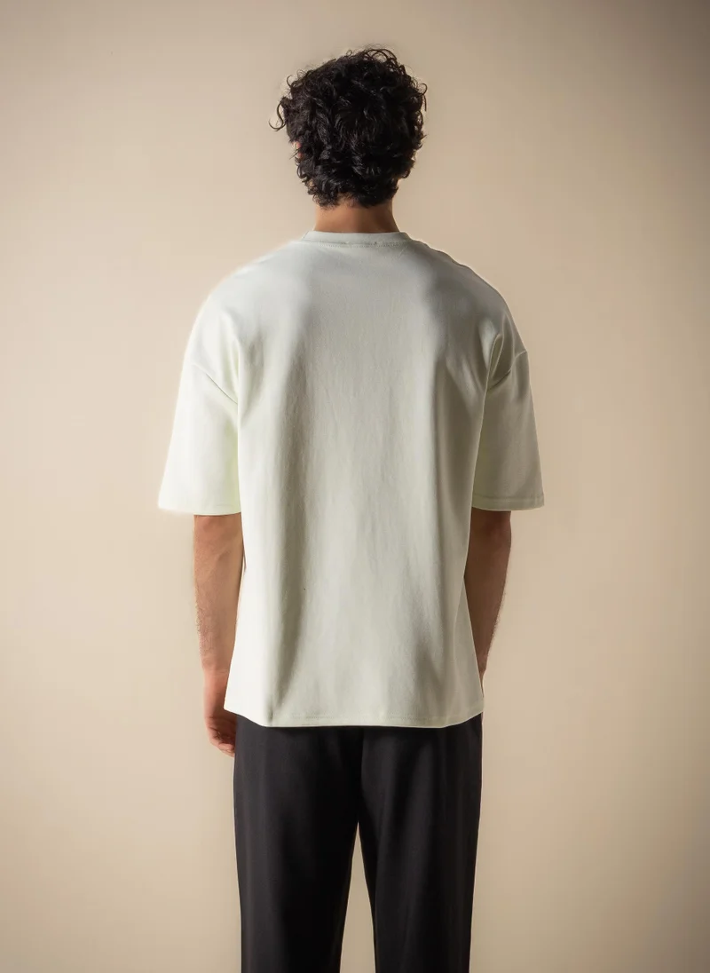 Shapes GREEN SLOGAN PRINTED COMFORT HEAVYWEIGHT T-SHIRT for Men | Best Price UAE