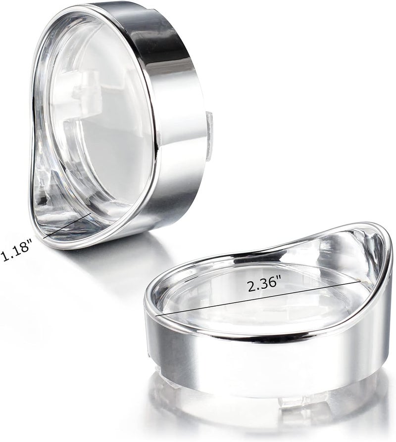 NTHREEAUTO 4PCS Clear Bullet Turn Signals Lens Cover with Chrome Visor Bezels Compatible with Harley Dyna Sportster Road King Street Glide Softail Fatboy - Image 2