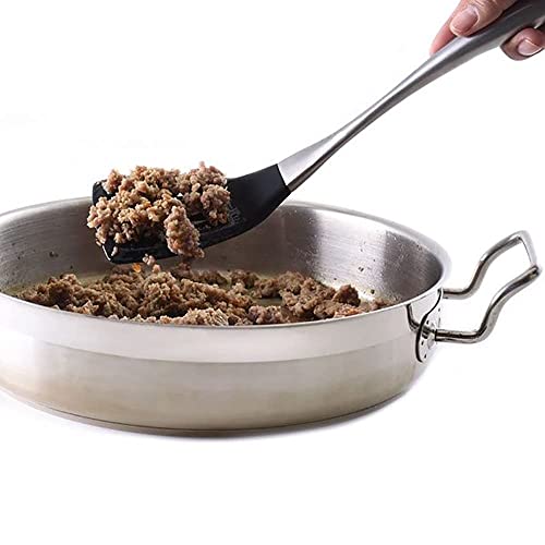 Baskety Silicone Slotted Turner with Stainless Steel Handle, Pancake Spatula, Scratch-Resistant Kitchen Utensil for Nonstick Cookware & Cast Iron Skillets Mix Pack of 2 - Image 3