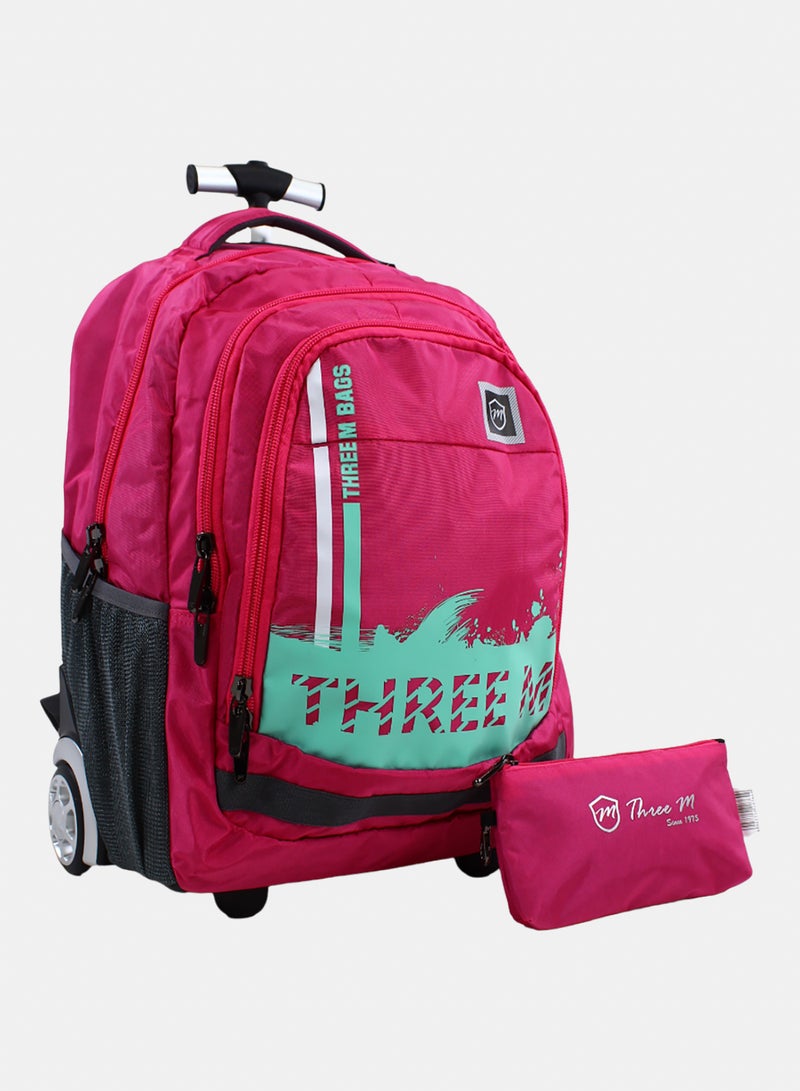 3M Trolley School Bag with Pencil Case – Fuchsia - Image 1