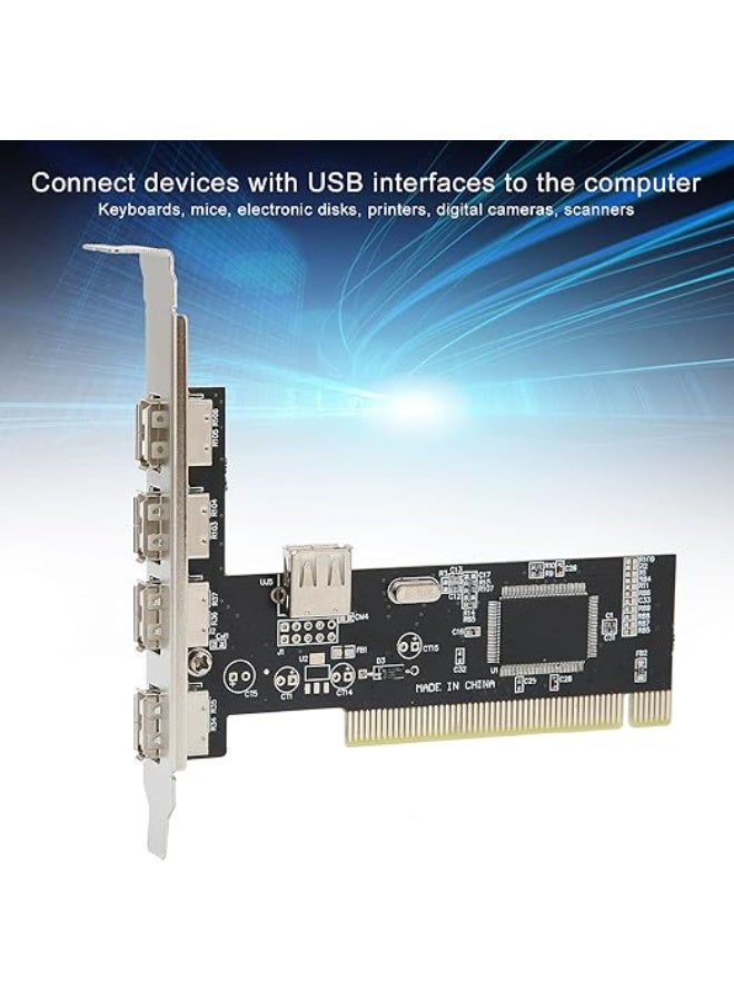 PCI to USB Expansion Card – 4-Port USB 2.0 Controller Adapter for Desktop PC  - Image 2