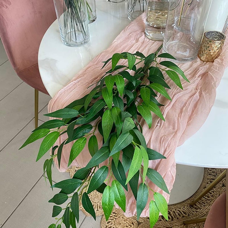 FUNORNAM 60Pcs Italian Ruscus Greenery Stems Artificial Silk Greenery Leaves for DIY Wedding Arch Bouquet Filler Table Centerpieces Home Indoor Decor - Image 4