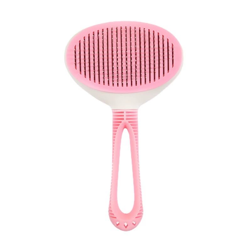 HOMETIC Pet Grooming Shedding Brush for Dogs and Cats Easy to Remove Loose Undercoat, Pet Massaging Tool Suitable for Pets with Long or Short Hair (Pink) - Image 1