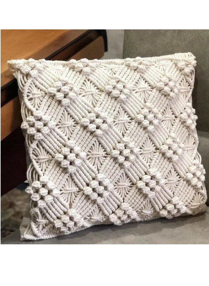 macrame sanu handmade macrame boho style cushion cover 