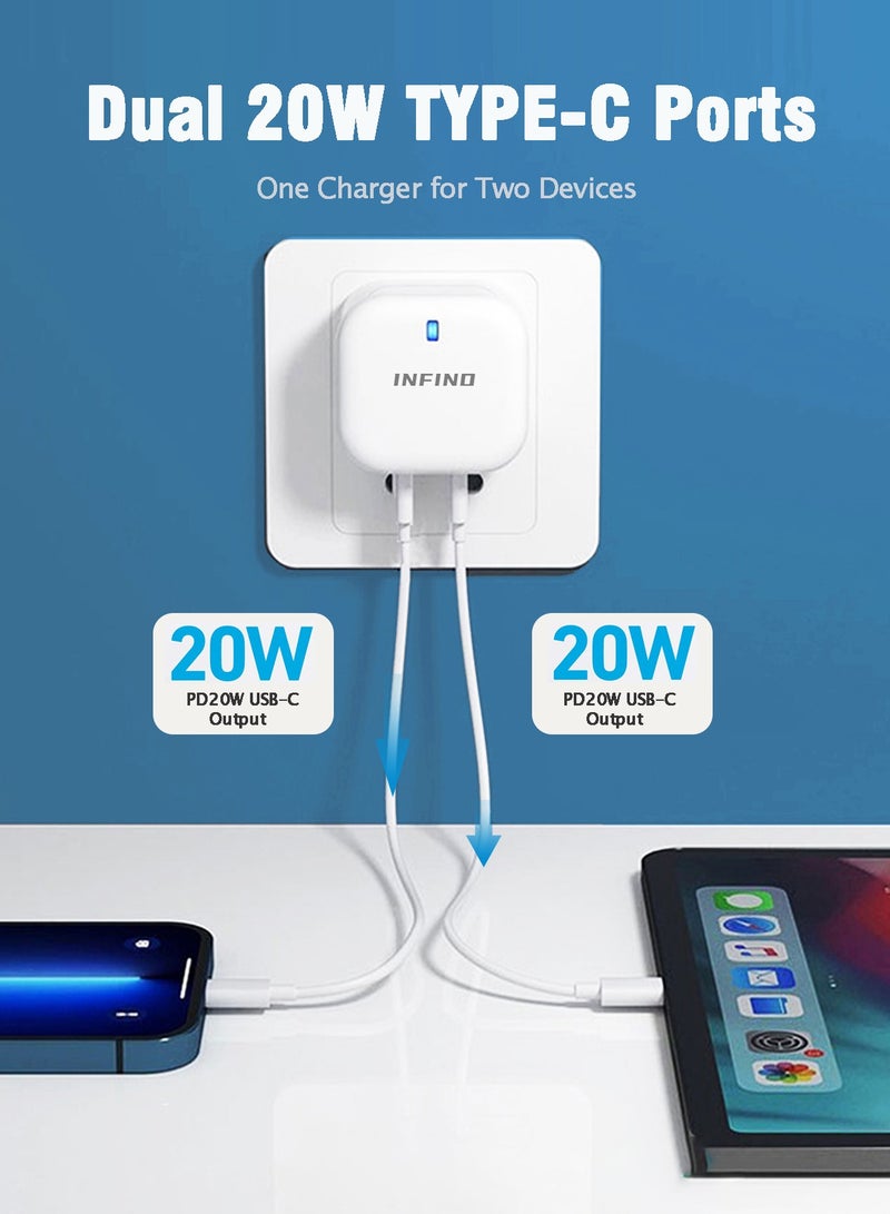 بيوينتي شاحن سريع بمنفذين 40 وات - USB-C PD بمعايير المملكة المتحدة - معتمد لأجهزة iPhone و Galaxy و iPad والمزيد - Image 5