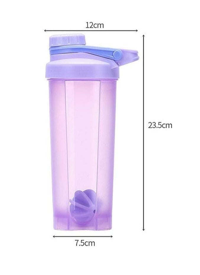 Spaceshoop - 700ML Blender Shaker Bottle with Whisk Ball BPA Free Plastic Protein Shakes Leakproof for Powder Workout Gym Sport - Image 1
