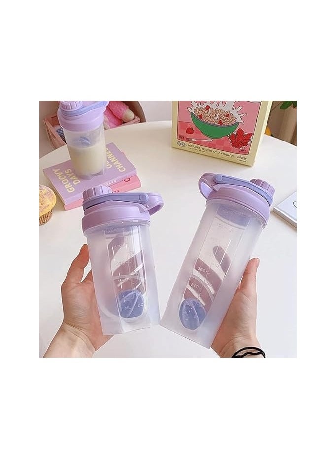 Spaceshoop - 700ML Blender Shaker Bottle with Whisk Ball BPA Free Plastic Protein Shakes Leakproof for Powder Workout Gym Sport - Image 1