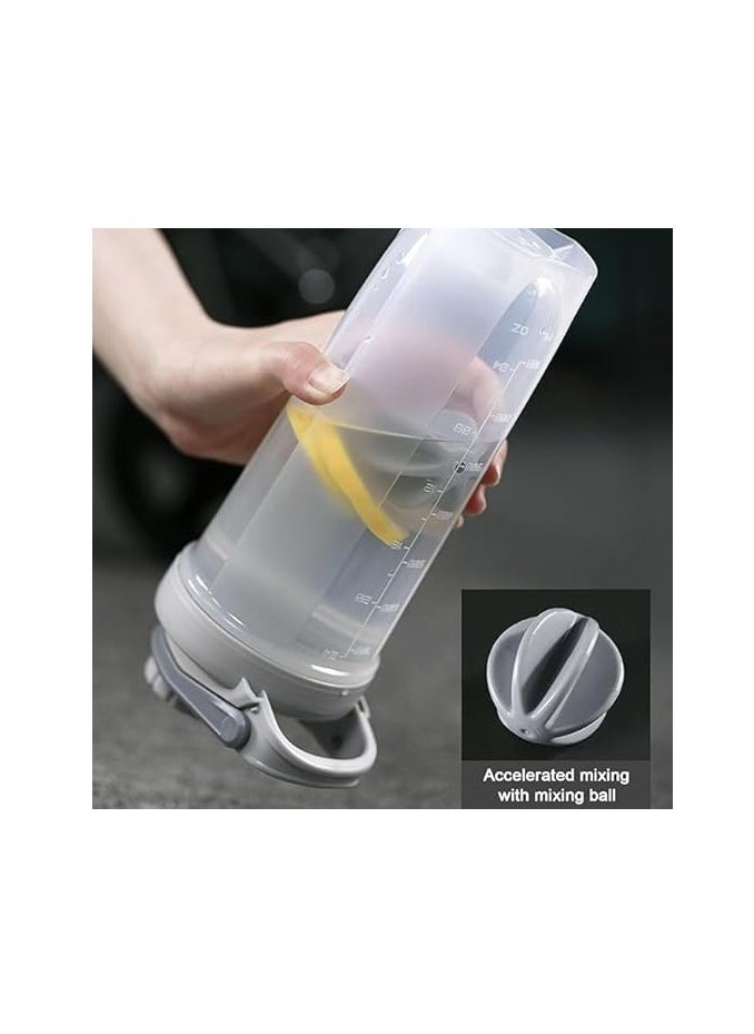 Spaceshoop - 700ML Blender Shaker Bottle with Whisk Ball BPA Free Plastic Protein Shakes Leakproof for Powder Workout Gym Sport - Image 1