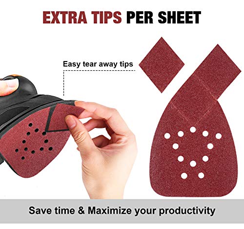 S SATC وسادات صنفرة الفأرة S SATC 50 قطعة مع 3 نصائح إضافية 60/80/120/150/240 حبيبات متنوعة - Image 3