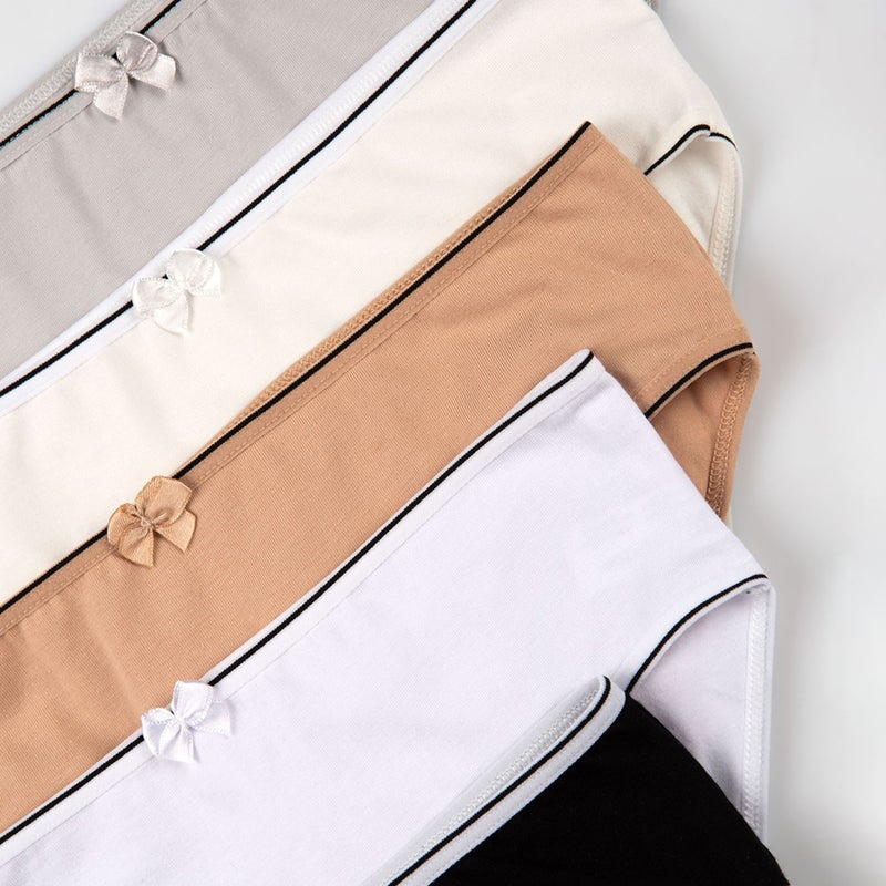 Happyfox Cotton Young Girl's Panties Set of 5 Lycra Slip Sport Basic  - Image 1