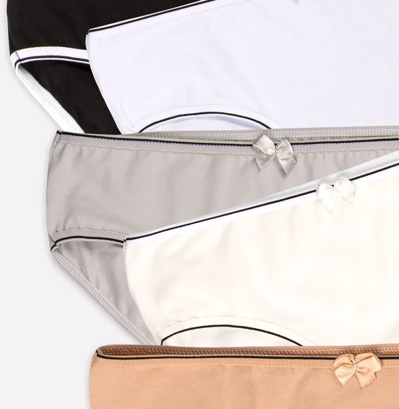 هابيفوكس Cotton Young Girl's Panties Set of 5 Lycra Slip Sport Basic