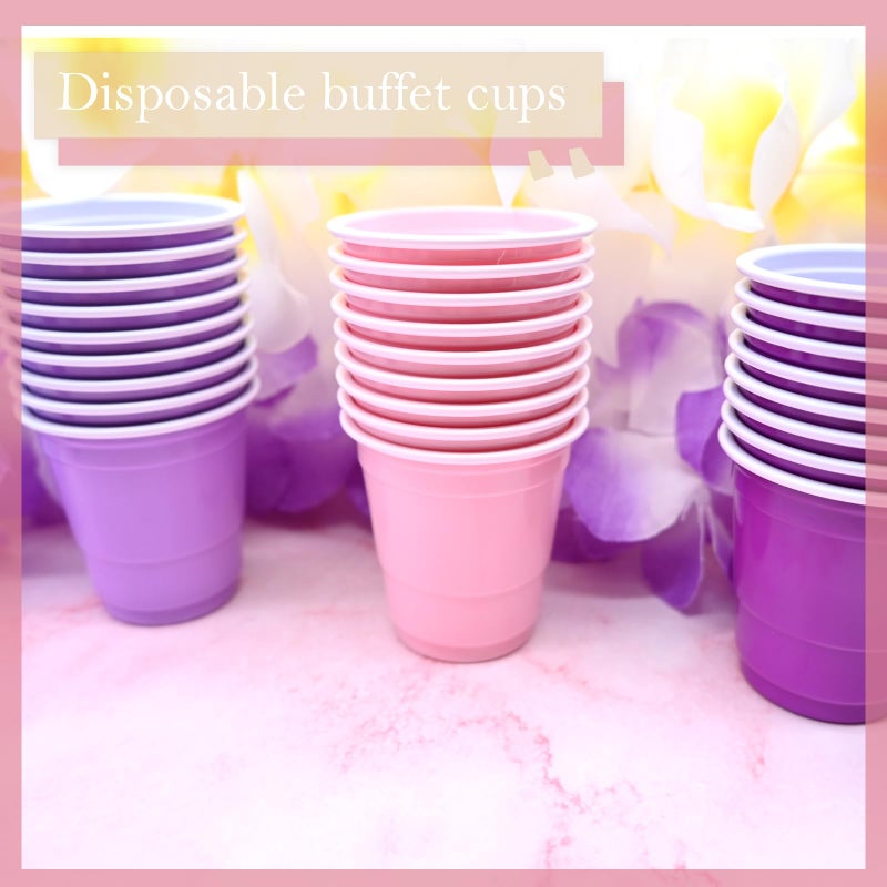 Yaure Joy 30 Pcs Disposable 2Oz Shot Glasses Plastic Cups For Wedding  Graduation Party  Beer Sample Taste Serving  Birthday (Light Pink) - Image 5