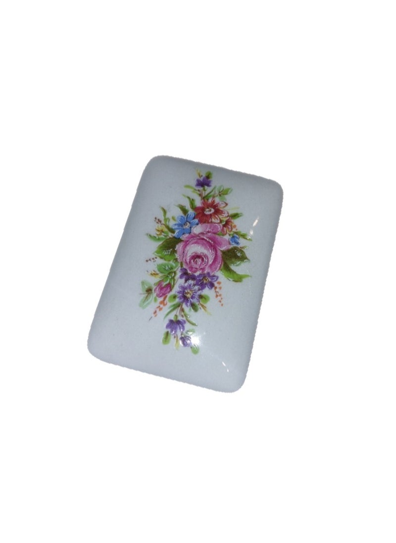 Generic Small rectangle with flowers Vintage porcelain box with cover miniature limog made in italy  - Image 2