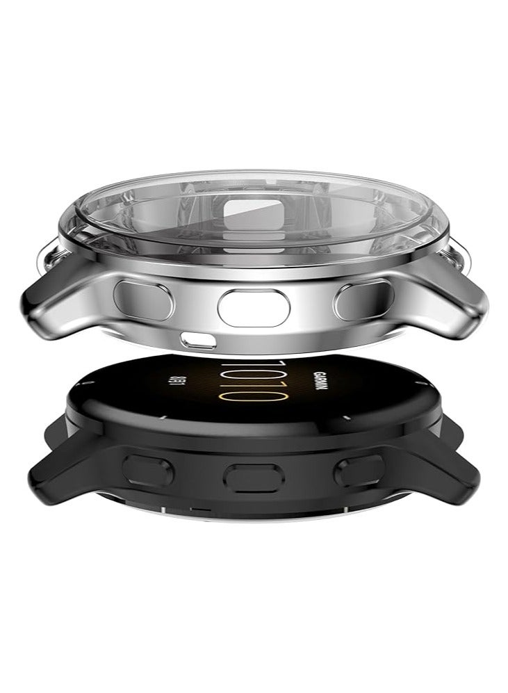 Case Cover Compatible with Garmin Venu 2 Plus Watch Case Screen Protector, All-Around Protective Case Soft TPU Bumper for Garmin Venu 2 Plus Accessories (Silver) - Image 2