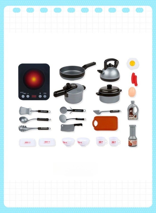 set of induction cooker simulation home kitchen utensils cooking set kitchen cooking utensils - Image 2