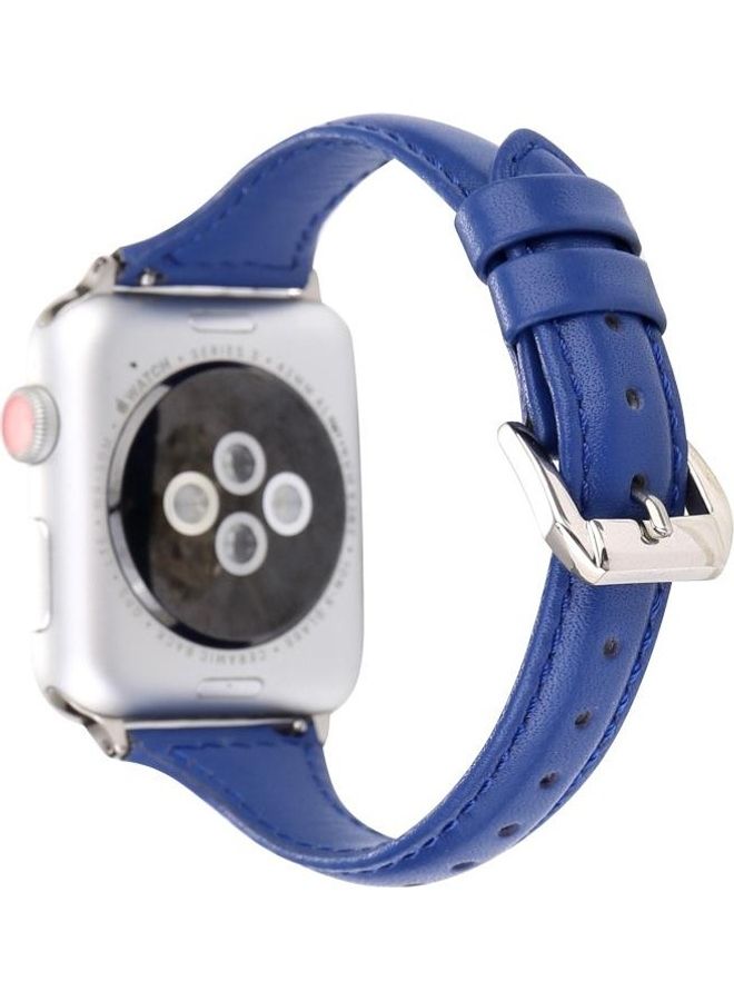 NIBEMINENT Small Waist Replacement Band For Apple Watch Series 7 41mm/6 & SE 5 4 40mm/3 2 1 38mm Blue - Image 2
