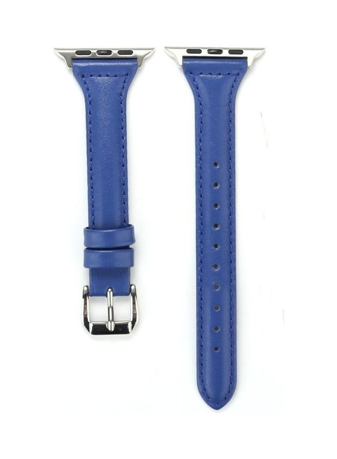 NIBEMINENT Small Waist Replacement Band For Apple Watch Series 7 41mm/6 & SE 5 4 40mm/3 2 1 38mm Blue - Image 4