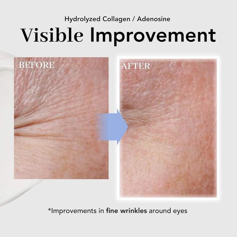 NOWATER Collagen Eye Cream for Wrinkles Puffiness Dark Circles Hydrolyzed Collagen Betaglucan for Improved Undereye Area Korean Skincare 088 floz - Image 5